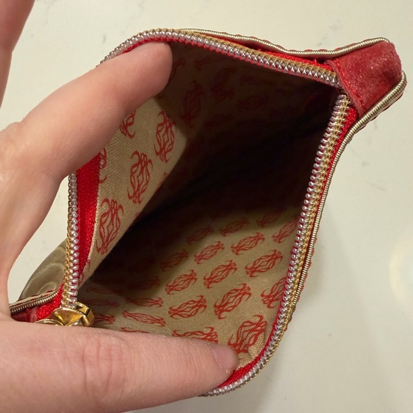 Loewe Gold Embroidered Zip Top Cosmetics Pouch - Picture 6 of 8